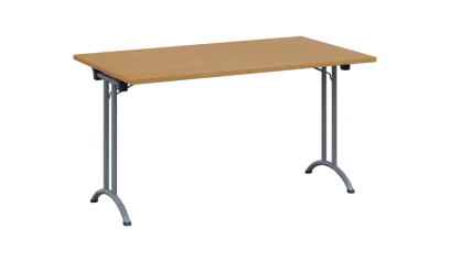 SLA 140 lak skládací jednací stůl 1394x800, deska 25 mm, podnož stříbrný lak, deska buk royal